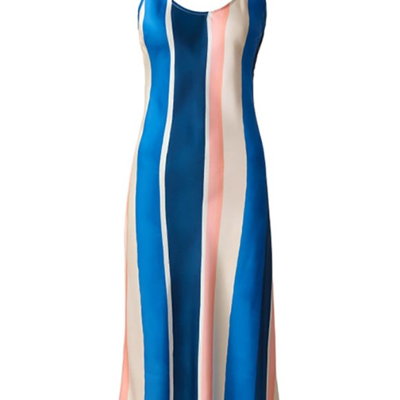 Lemlem x H&M Satiny Strappy Lightweight Flowy Sheath Slip Striped Dress Size L - Picture 11 of 11